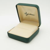 #3R Green Vienna Leather Ring Box